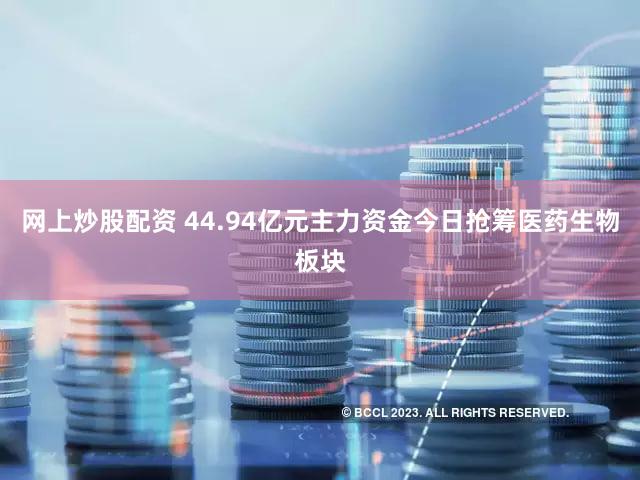 网上炒股配资 44.94亿元主力资金今日抢筹医药生物板块