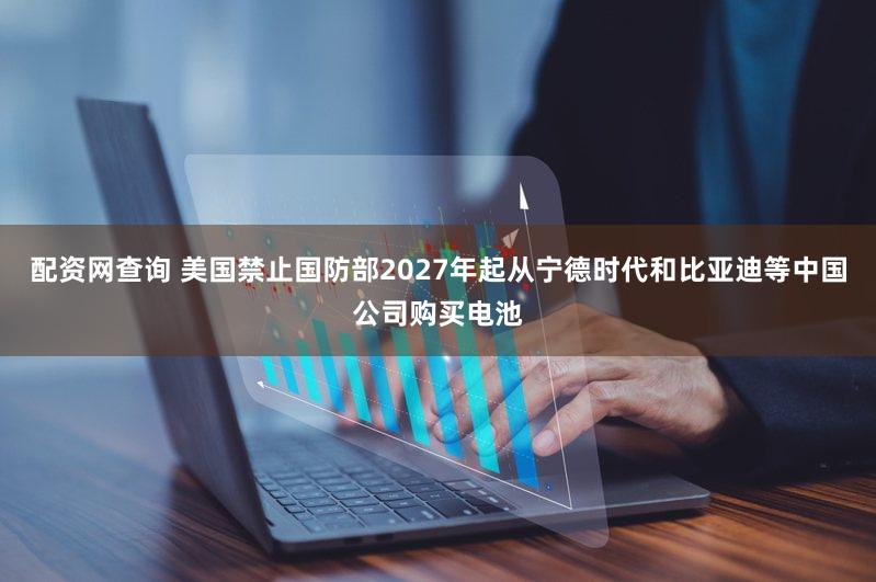 配资网查询 美国禁止国防部2027年起从宁德时代和比亚迪等中国公司购买电池