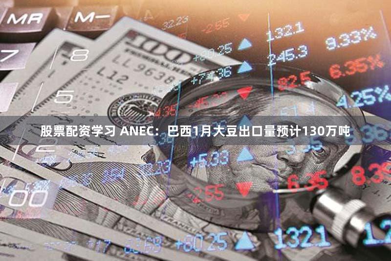 股票配资学习 ANEC：巴西1月大豆出口量预计130万吨