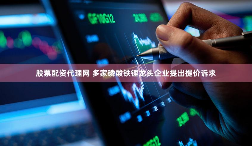 股票配资代理网 多家磷酸铁锂龙头企业提出提价诉求