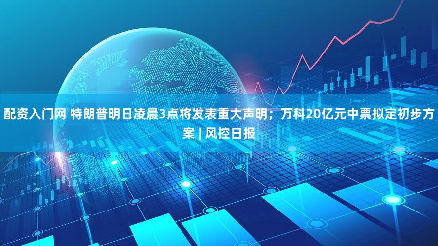 配资入门网 特朗普明日凌晨3点将发表重大声明；万科20亿元中票拟定初步方案 | 风控日报